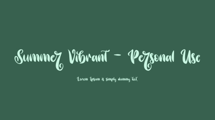 Summer Vibrant - Personal Use Font