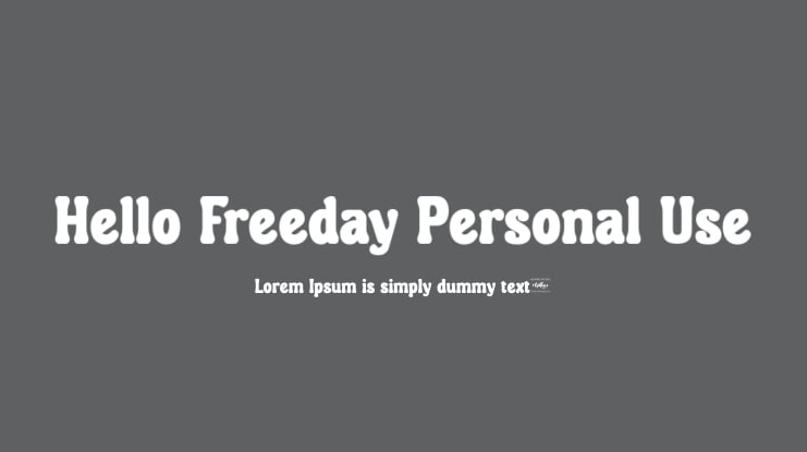 Hello Freeday Personal Use Font