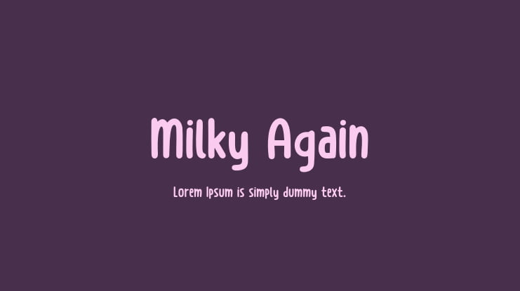 Milky Again Font