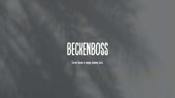 BECKENBOSS Font