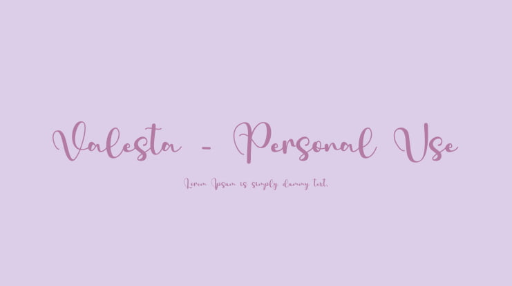 Valesta - Personal Use Font