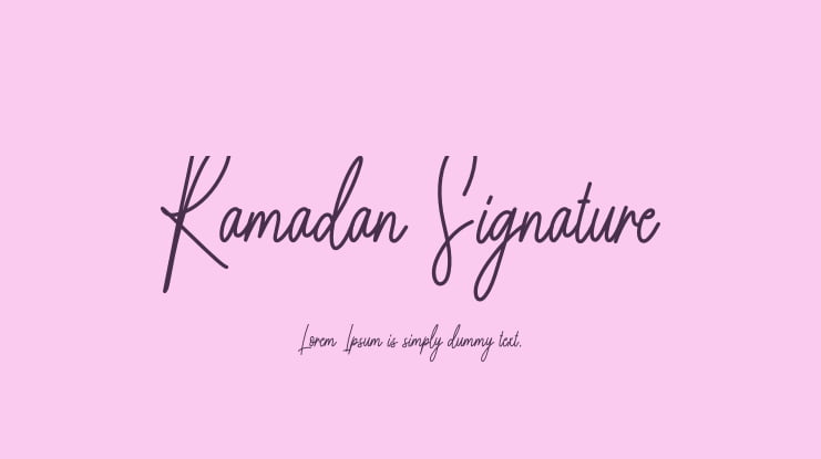 Ramadan Signature Font