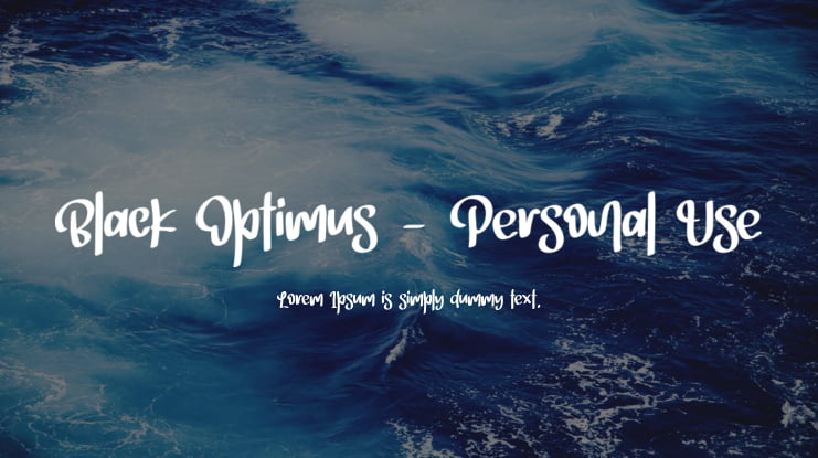 Black Optimus - Personal Use Font