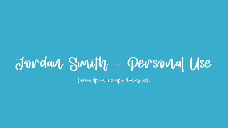 Jordan Smith - Personal Use Font