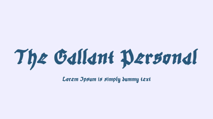 The Gallant Personal Font