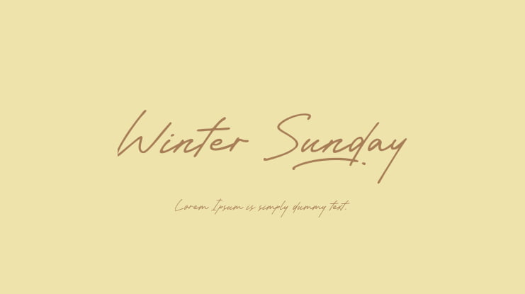 Winter Sunday Font