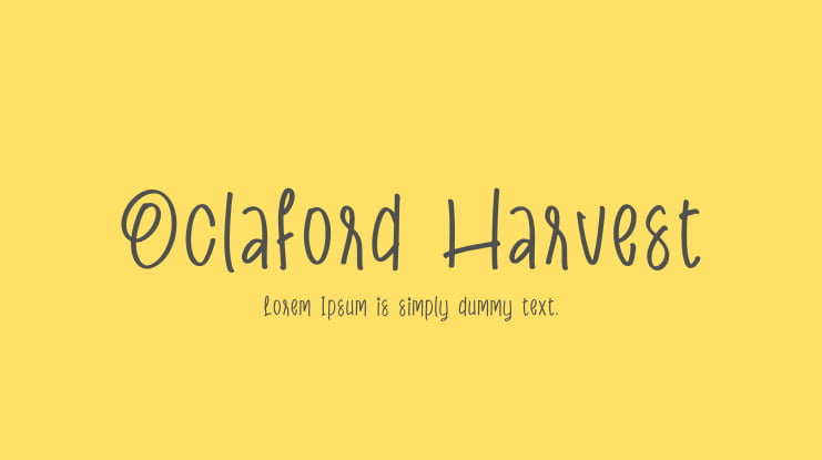 Oclaford Harvest Font Family