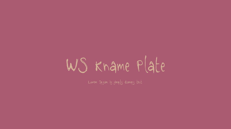 WS Kname Plate Font