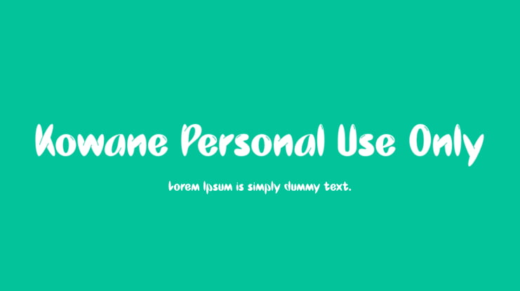 Kowane Personal Use Only Font