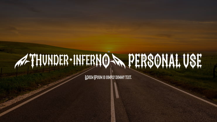 Thunder Inferno PERSONAL USE Font