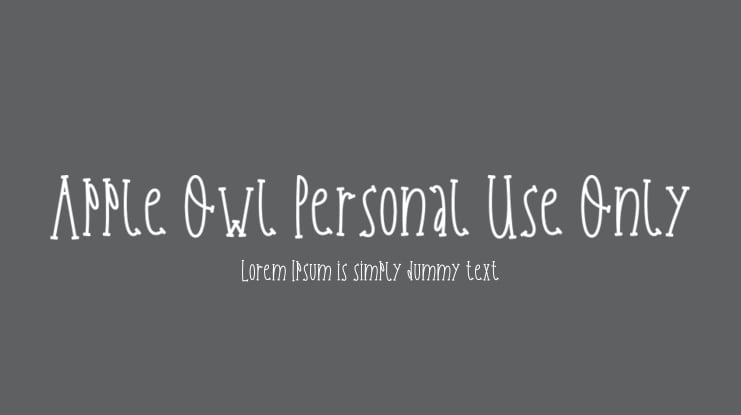 Apple Owl Personal Use Only Font