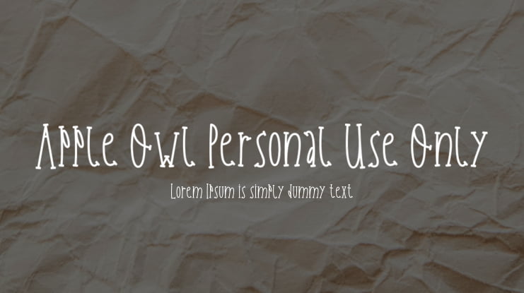 Apple Owl Personal Use Only Font