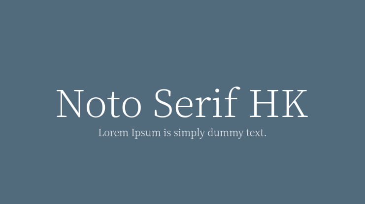 Noto Serif HK Font