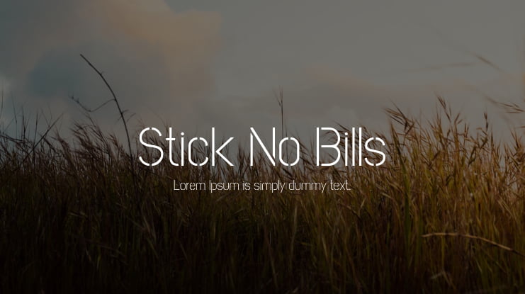 Stick No Bills Font