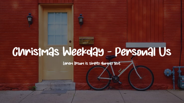 Christmas Weekday - Personal Us Font