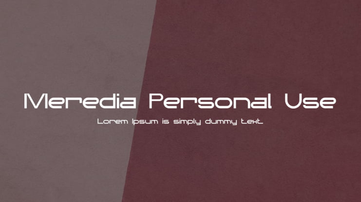 Meredia Personal Use Font