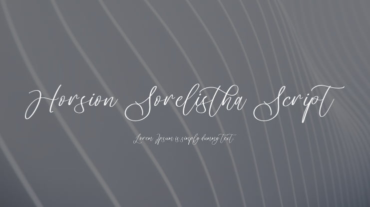 Horsion Sorelistha Script Font Family