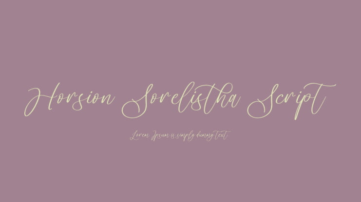 Horsion Sorelistha Script Font Family