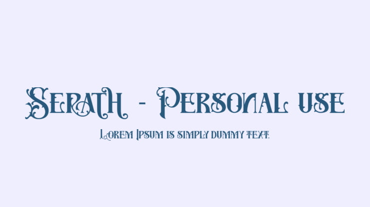 Serath - Personal use Font