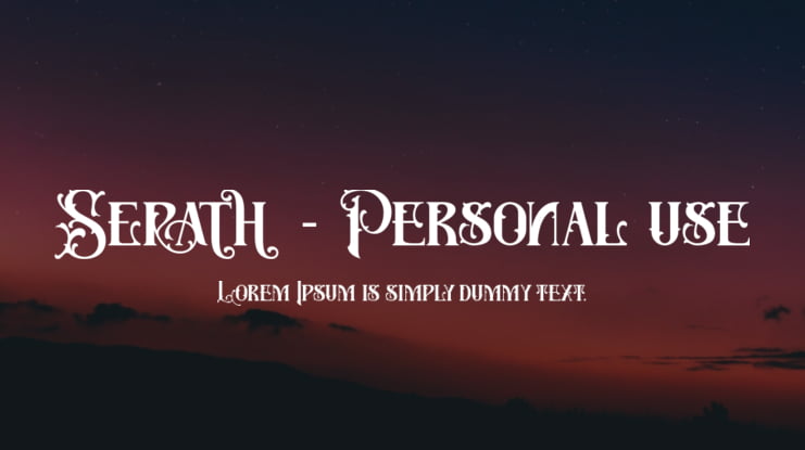 Serath - Personal use Font