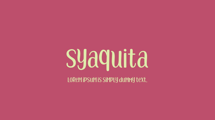 Syaquita Font Family