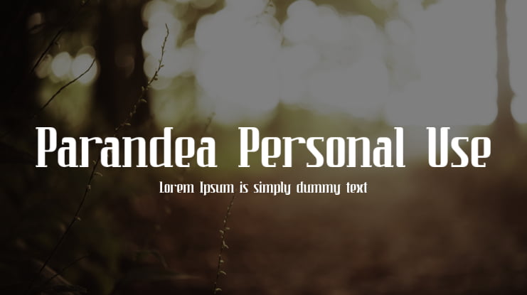 Parandea Personal Use Font