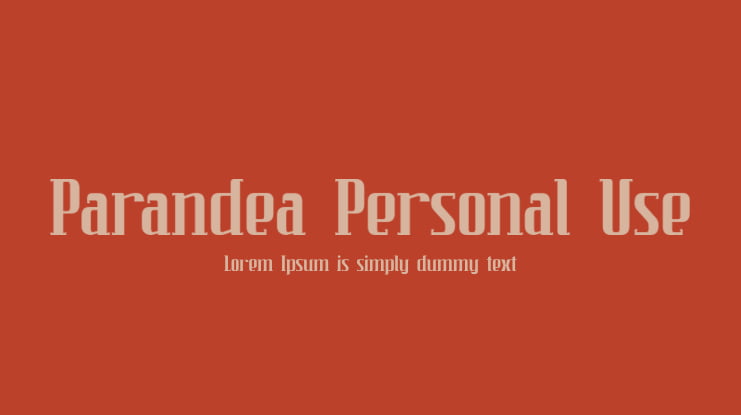 Parandea Personal Use Font