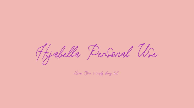 Hijabella Personal Use Font