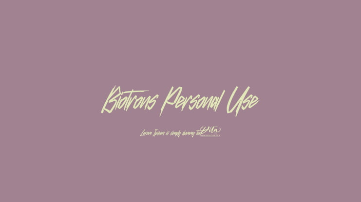 Biotrons Personal Use Font