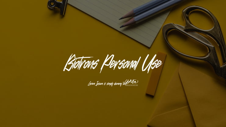 Biotrons Personal Use Font