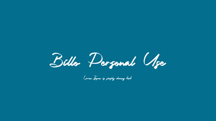 Billo Personal Use Font