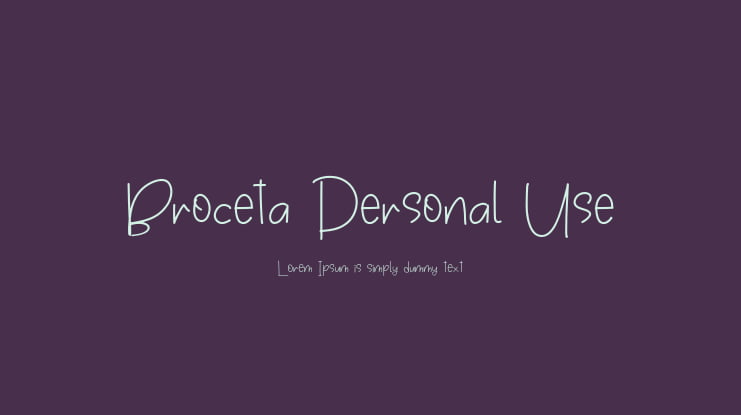 Broceta Personal Use Font