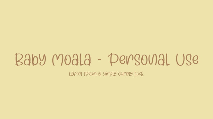 Baby Moala - Personal Use Font