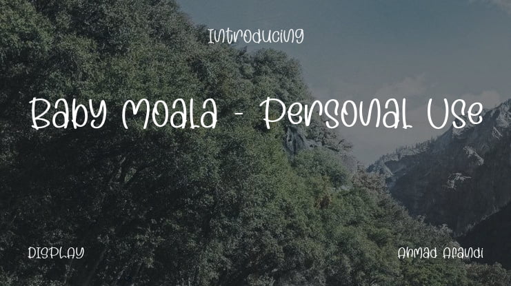 Baby Moala - Personal Use Font