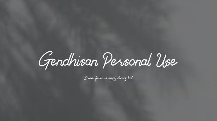 Gendhisan Personal Use Font