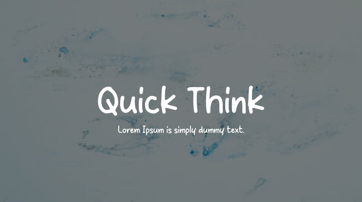 Quick Think Font