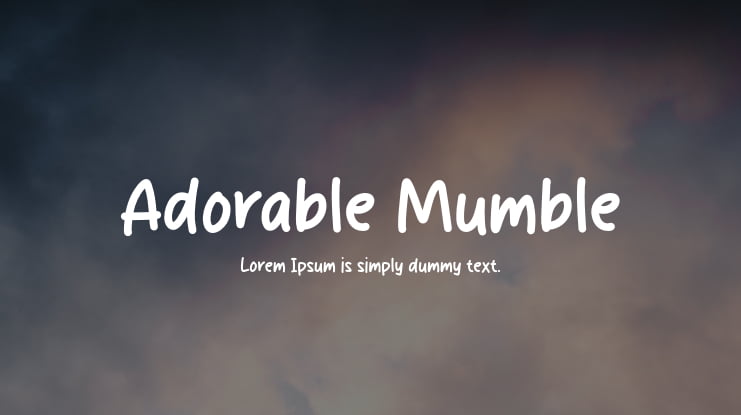 Adorable Mumble Font