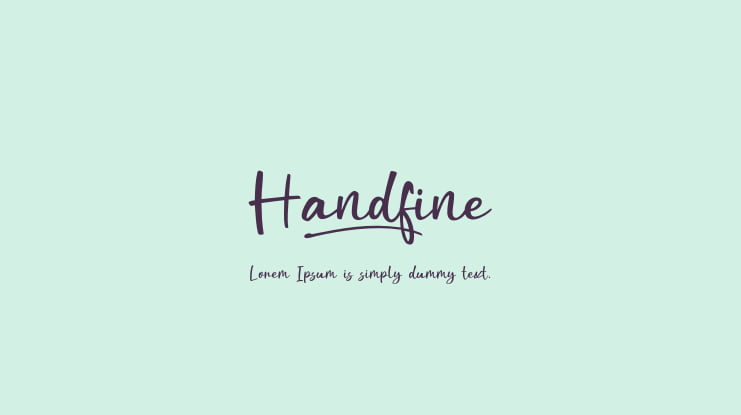 Handfine Font