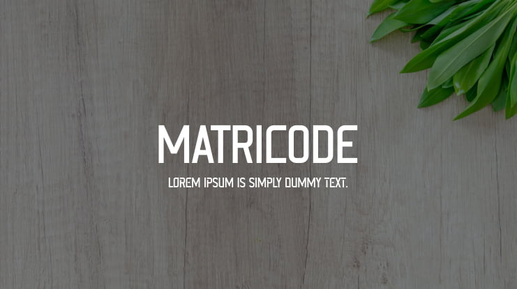 MATRICODE Font