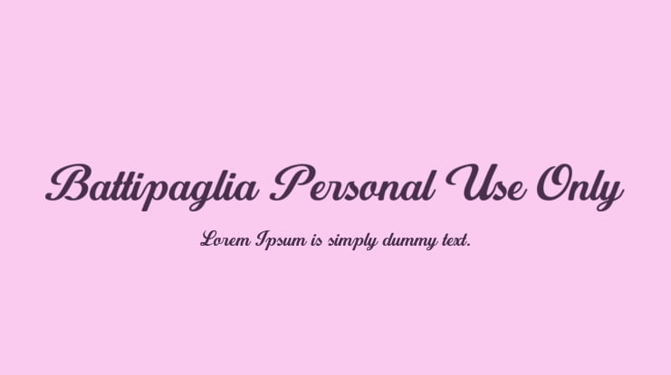 Battipaglia Personal Use Only Font