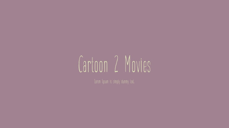 Cartoon 2 Movies Font Family