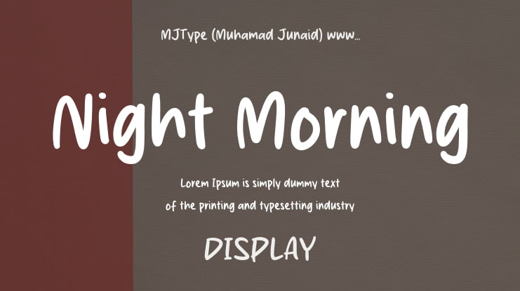 Night Morning Font