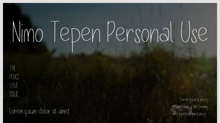 Nimo Tepen Personal Use Font