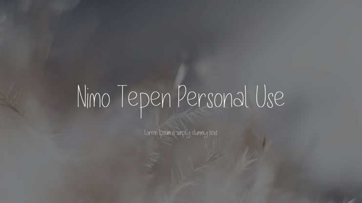 Nimo Tepen Personal Use Font