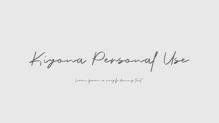Kiyona Personal Use Font