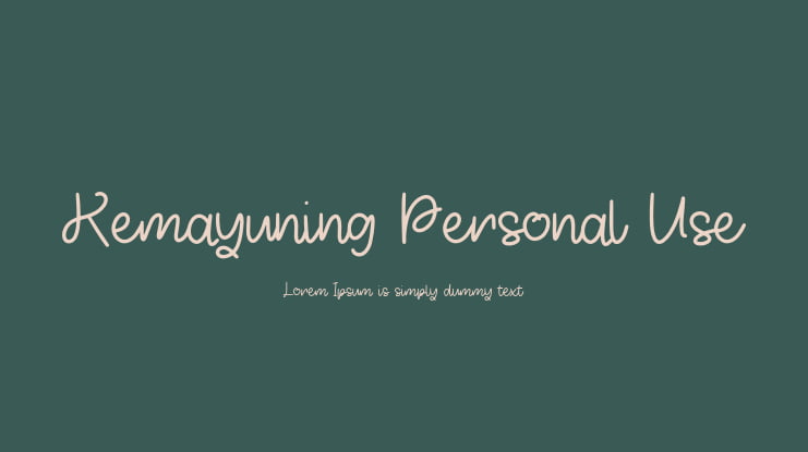 Kemayuning Personal Use Font