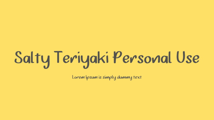 Salty Teriyaki Personal Use Font