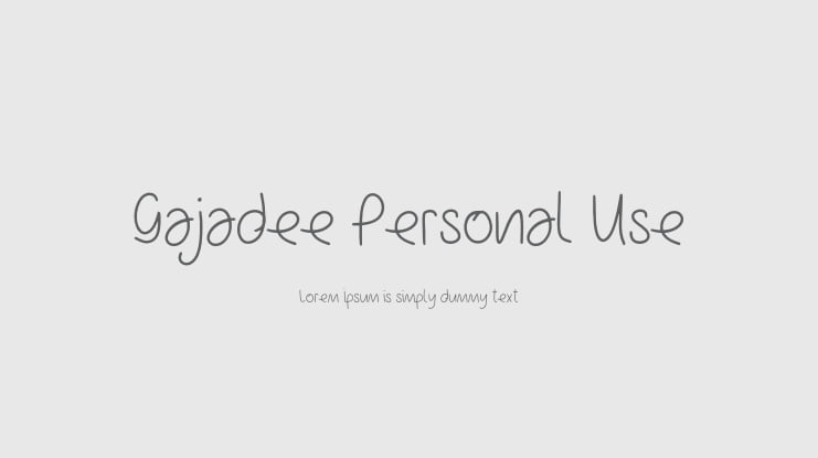 Gajadee Personal Use Font