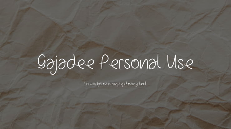 Gajadee Personal Use Font