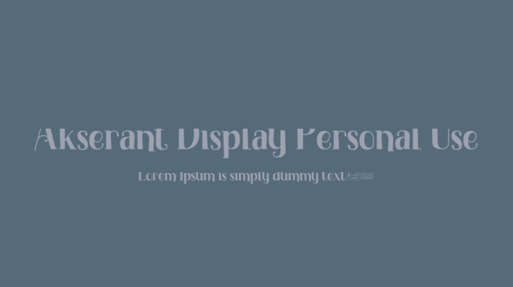 Akserant Display Personal Use Font